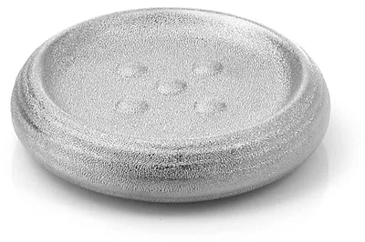 Keramik-Seifenschale grau/silber, rund, 2,6x12x12 cm