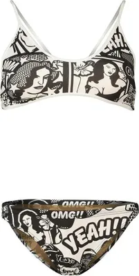 Produktbild von Turbo Yeah Comic Bikini Weiß,Schwarz S Damen Weiß,Schwarz S