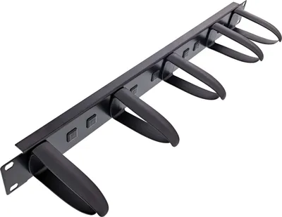 Immagine prodotto di InLine® 19" pannello di gestione dei cavi, 5 staffe in plastica rimovibili, nero