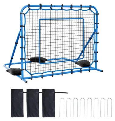 Obrázek produktu pro SucceBuy fotbalová odrazová síť 147 x 117 cm, odrazová síť s nastavitelným úhlem a stabilní kovovou konstrukcí, síť z PE pro kontrolu míče a nácvik přihrávek, tréninková pomůcka pro mládež a dospělé