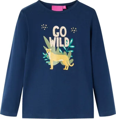 Produktbild von Kinder-Langarmshirt Marineblau 128