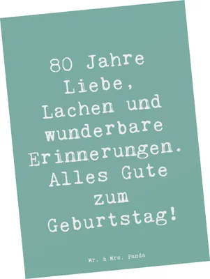 Produktbild von Mr. & Mrs. Panda Postkarte Spruch 80. Geburtstag - Meeresbrise - Geschenk, Fotokarte, Postkarten, Happy Birthday, bildkarte, Ansichtskarten, Alles gut zum, Alter