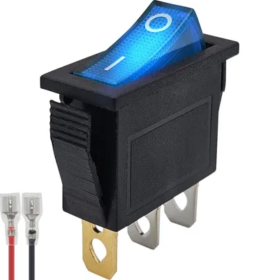 Produktbild von ProRide Wippschalter ON/OFF KCD3-12 mit Kabel, 3-polig, 12 V/20 A, blau