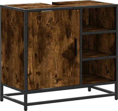 Produktbild von Waschbeckenunterschrank Räuchereiche 65x33x60 cm Holzwerkstoff