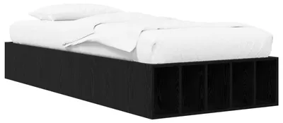 Obrázek produktu pro Postelová konstrukce s úložným prostorem a policí, barva: černý dub, rozměry: 80 x 200 cm