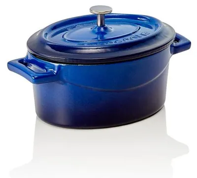 Produktbild von LAVA Cocotte blau 12,5 x 10 x 6 cm, Serie Cocottes oval Gusseisen emailliert