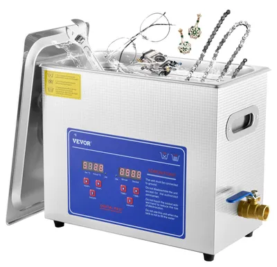 Produktbild von VEVOR Professioneller Ultraschallreiniger, 10 L Ultraschall Schmuckreiniger mit Digitaltimer & Heizung, Edelstahl Industrieller Schallreiniger 40kHz für Brillen, Uhren, Ringe, Kleinteile, 6 L
