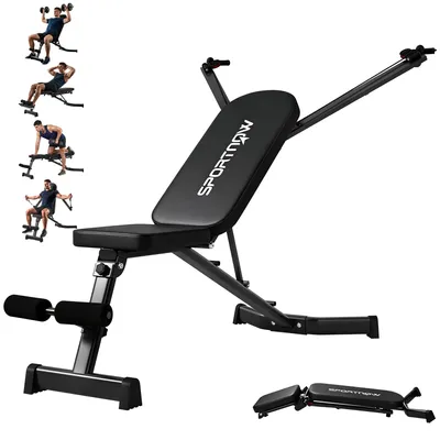Produktbild von Hantelbank klappbar Trainingsbank mit Beinstrecker 3-Fach Rückenlehne, 3 Widerstandsstufe 300 kg Last