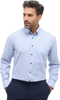 Produktbild von Eterna Hemd Baumwolle Comfort Fit hellblau kariert
