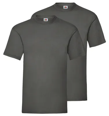 Produktbild von Doppelpack Fruit of the Loom Valueweight T-Shirt + GRATIS MyShirt Stoffbeutel Farbe: graphit Größe: L