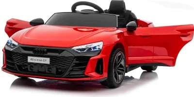 Immagine prodotto di Auto elettrica per bambini Audi RS E-tron GT 12V, rosso, ampio sedile singolo, telecomando 2,4 GHz, ingresso USB/AUX, Bluetooth, sospensioni, batteria al litio, luci LED, motore 2 x 25W, licenza ORIGINALE
