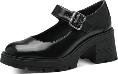 Produktbild von Tamaris Damen Plateau Pumps Blockabsatz Schnalle 1-24430-41, Größe:38 EU, Farbe:Schwarz