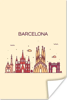 Produktbild von MuchoWow® Poster Barcelona - Skyline - Spanien 20x30 cm - Papierdruck