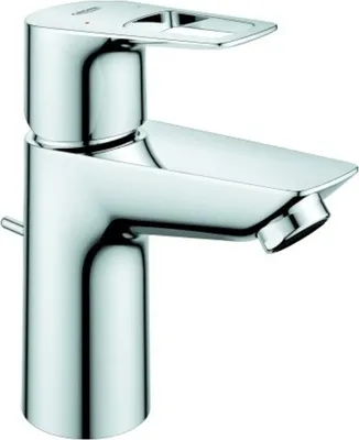 Produktbild von GROHE Einhand-Waschtischbatterie BauLoop 23877_1, S-Size, Einlochmontage, mit Temperaturbegrenzer, GROHE LowFlow 3,5 l/min Mousseur, Zugstangen-Ablaufgarnitur aus Kunststoff 1 1/4'', chrom