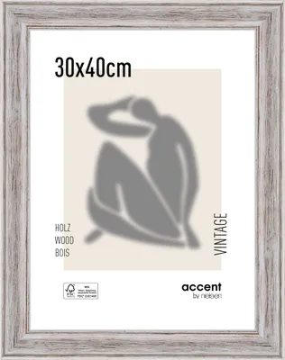 Produktbild von accent by nielsen Holz Bilderrahmen Vintage, 30x40 cm, Weiß