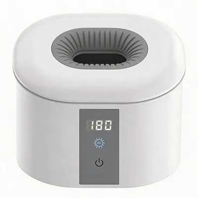 Produktbild von Ultraschall Reinigungsgerät Zahnprothese 45kHz, UV Desinfektion, Gebissreiniger elektrisch, 200ml, Tiefenreinigung für Zahnersatz & Retainer