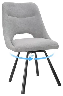 Produktbild von Drehstuhl 360° Grau 1er Set Ergonomisch Armlos