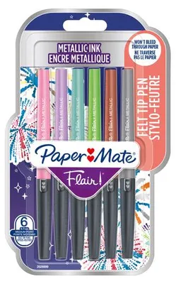 Immagine prodotto di PAPER MATE Faserschreiber Flair 6er METALLIC M 0.7 mm Blister