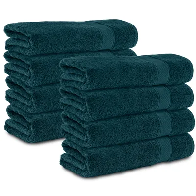 Produktbild von Komfortec 8er Duschtücher 70x140 cm Set aus 100% Baumwolle, 470g/m², Frottee, Weich, Petrol