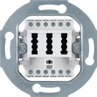 Produktbild von Berker 454409, TAE, 3 Modul(e), Weiß, Metall, Kunststoff, 125 V, 22 mm