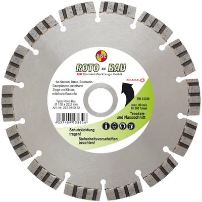 Disc Dia Scheibe Roto Bau für Trocken und Nassschnitt 150x10x22.2 mm