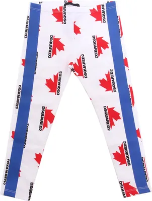 Immagine prodotto di 0030AH leggings bimba GIRL DSQUARED2 white/red printed Cotone pant