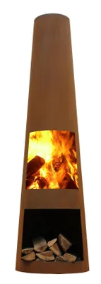 Produktbild von Rengo Corten Stahl Rost Terrassen ofen Garten Kamin Feuer Stelle Säule Tonne