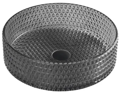 Produktbild von MARAGUA Graviertes Glaswaschbecken Ø 39,5cm, schwarz