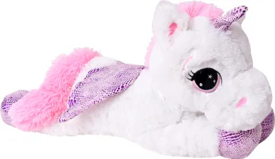 Produktbild von TE-Trend Kuscheltier Einhorn 45 cm Plüschtier Kuschelpferd Stofftier weiß