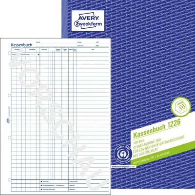 Produktbild von Kassenbuch A4 RC EDV-gerecht Blaupapier 100 Blatt Packung mit 5 Stück