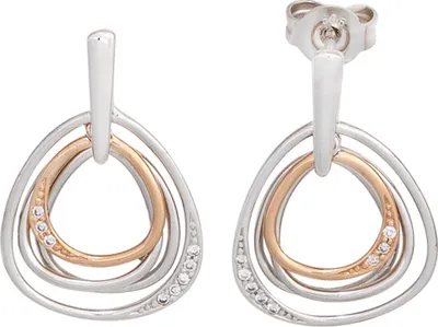 Produktbild von JOBO Ohrhänger 585 Gold Weißgold Rotgold 16 Diamanten Ohrringe Ohrstecker