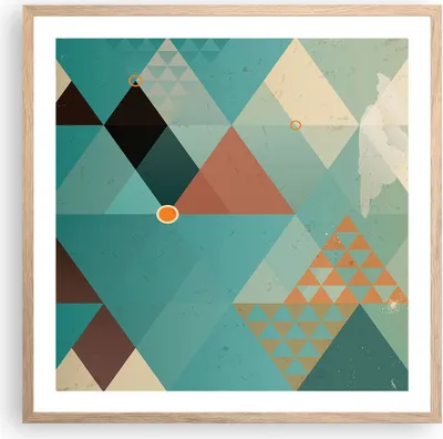 Produktbild von Gerahmtes Poster - Rahmen in heller Eiche - Abstraktion modern - 60x60 cm - Wand Bild - Wanddeko - Wandbilder - Wandposter - Bilderrahmen - Bilder - Kunstdruck - Wandbild - P2NAC60x60-3571