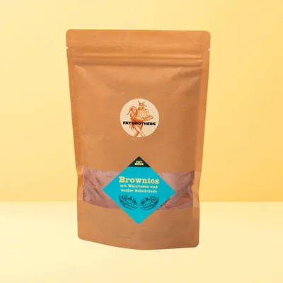 Produktbild von Brownies mit Nüßen und Weißer Schokolade Backmischung