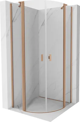 Immagine prodotto di Mexen Mist cabina doccia semicircolare a battente 100 x 100 cm, trasparente, rame spazzolato - 8A32-100-100-65-00