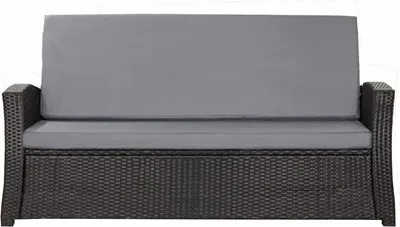 Produktbild von Gartenkissen für Polyrattan Gartenmöbel Bankkissen outdoor 120x60x50 Grau, lounge-ersatzkissen set, Sofa Kissen für Rattansofa 2-Sitzer