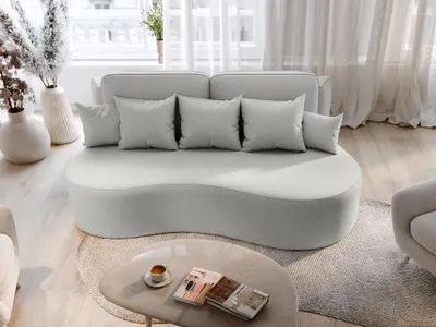 Productafbeelding van Slaapbank, designbank, bank BIONA, stof Doha, lichtgrijs