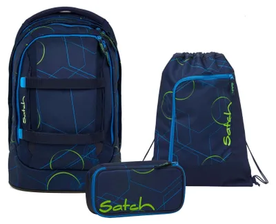 Produktbild von Satch, Schulrucksack-Set PACK Blue Tech 3-teilig, ab 5. Klasse
