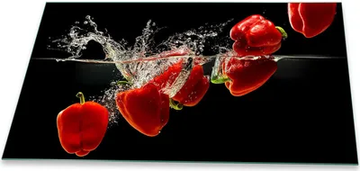 Produktbild von Herdabdeckplatte Abdeckung Glaskeramikfeld Abdeckplatte 1-Teilig 90x52 Paprika Rot