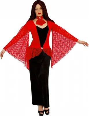 Vampir Kostüm Halloween Lady für Damen Gr. S Kleid schwarz  rot SALE Fasching Karneval Mottoparty