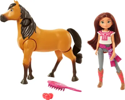 Image de Kit d'aventure équestre Spirit avec cheval Spirit en marche & poupée Lucky