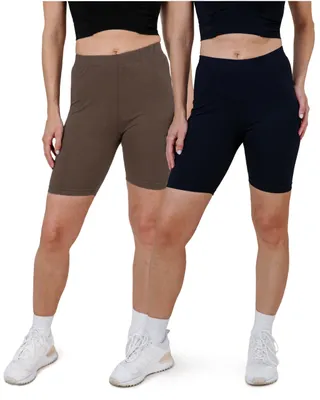 Imagen del producto de SES Radlerhose para mujer, confeccionadas en algodón, pack de 2 unidades, color marrón y negro, tallas 56-58