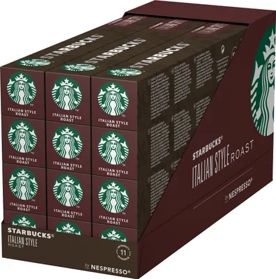 Immagine prodotto di Starbucks Italian Style Roast Kaffee 12er Set, Dark Roast, Röstkaffee, Nespresso kompatibel, Kaffeekapseln, 12 x 10 Kapseln