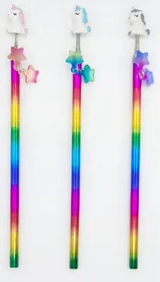Produktbild von Bleistift mit Einhorn-Topper und Stern-Anhänger