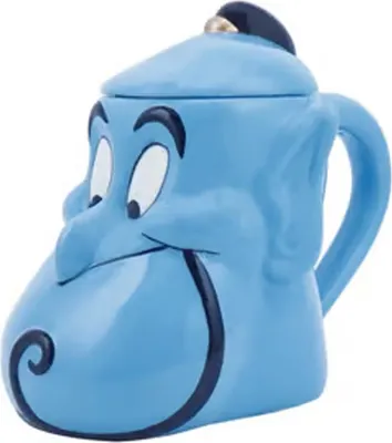 Produktbild von Aladdin - Becher mit Deckel, Geformt, Dschinni, 375ml CD2033 (Einheitsgröße) (Blau/Schwarz/Weiß)