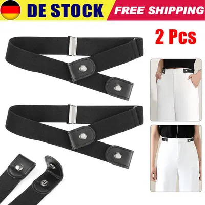 Produktbild von 2x Stretchgürtel ohne Schnalle elastisch Gürtel Damen Herren bis 120cm Elastisch