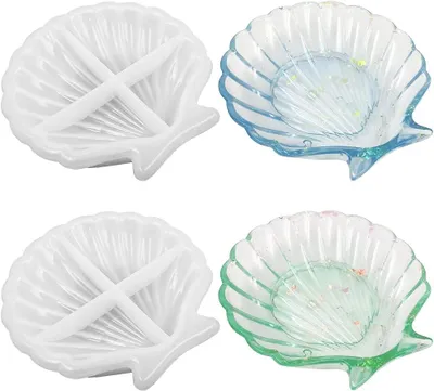 Produktbild von Motivbackform 2 Stück Muschelharzformen, FineGood Harzformen, Silikonformen für Harzgussschalen, Epoxidharzformen, Schmucktabletts, Seifenschalenforme