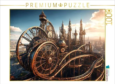 Produktbild von CALVENDO Puzzle Dampfgetriebene Achterbahn | 1000 Teile Lege-Größe 64x48cm Foto-Puzzle für glückliche Stunden