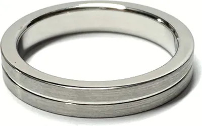 Produktbild von Bandring 925 Silber rhodiniert matt 4mm breit Silberring #62