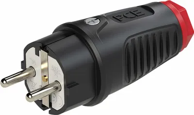 Imagen del producto de Enchufe con toma de tierra, PC ELECTRIC, goma, /rojo, IP54, 1 unidad.