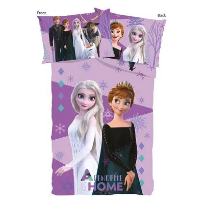 Produktbild von Disney Frozen Kinderbettwäsche 100x135 cm + Kissen 40x60 cm – 100% Baumwolle, Mädchenbettwäsche, Elsa & Anna Motiv